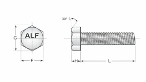 PARAFUSO SEXTAVADO RI INOX ASME 01 DESENHO
