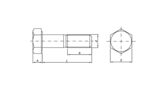 PARAFUSO SEXTAVADO RP INOX DESENHO