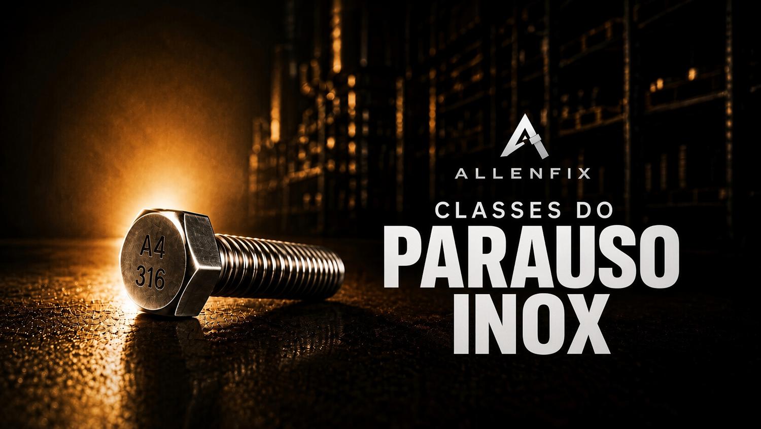 Parafuso inox com fundo iluminado.