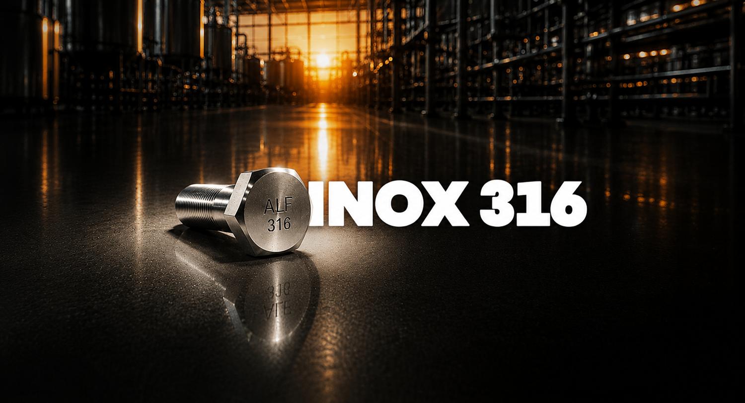 Parafuso inoxidável em ambiente industrial